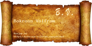 Bokross Volfram névjegykártya